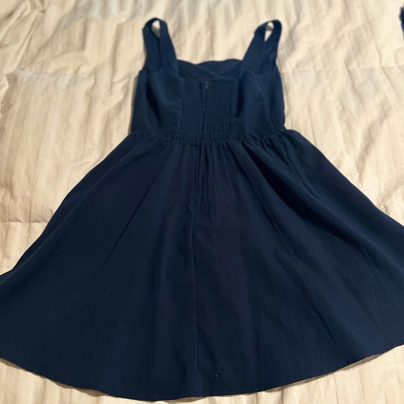 Navy lined dress, flattering fit and flare style, size medium - Picture 8 of 8